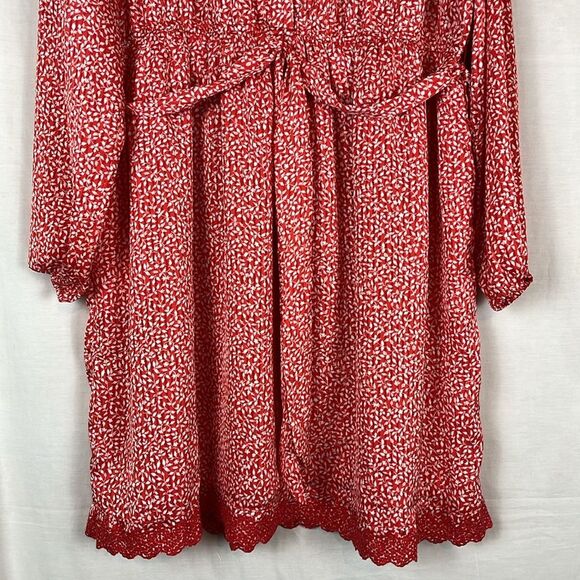 Draper James Red and White Floral Longsleeve Sundress - Picture 2 of 8